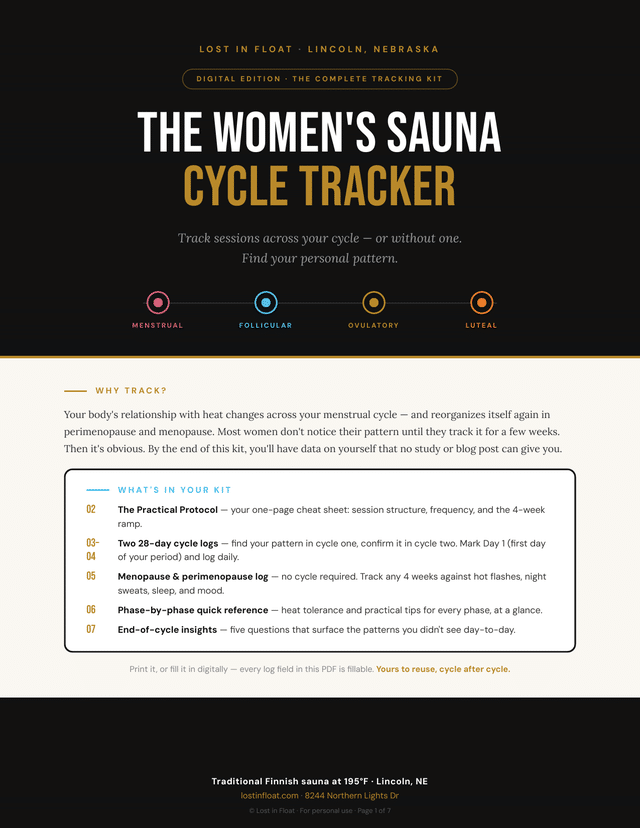 Women's Sauna Cycle Tracker cover — Lost in Float Lincoln NE