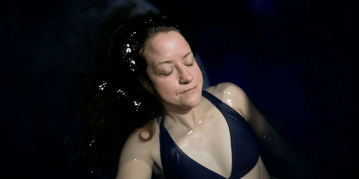 Gina Wertz, PharmD, co-owner of Lost in Float in Lincoln NE, sharing her first float experience